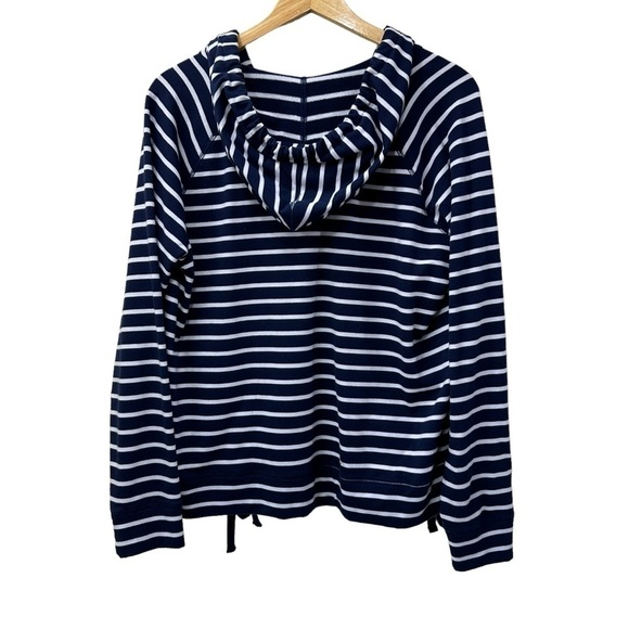 Michael Kors Navy White Stripe Nautical Hoodie, Large - Picture 5 of 10
